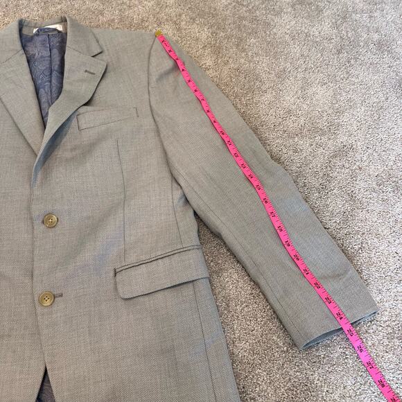 Chaps Mens Slim‎ Fit Sports Coat Blazer Linen Blend Light Grey Size 38R - Picture 11 of 11